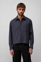 Brode Essential Shirt - Navy Windowpane